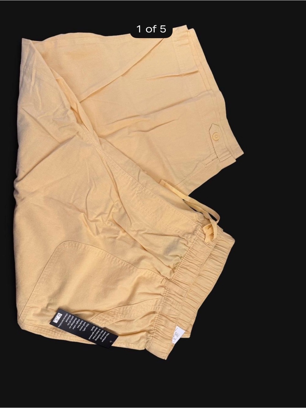 NWT Women’s Erika Capris plus size 3x Drawstring & Elastic Waist - Pale Yellow